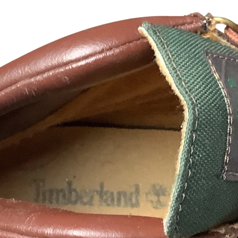 Timberland Field Boots Boys 7 Brown Green Leather Mid Top Gorpcore Lace Up